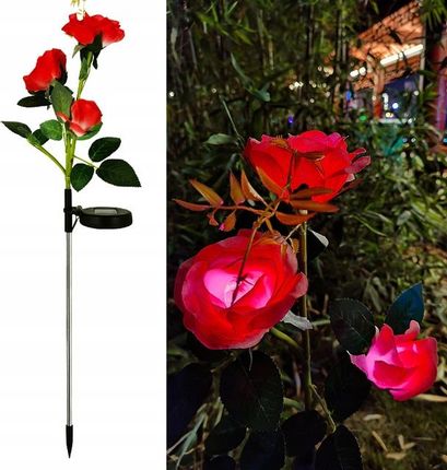 Ogrodowa Lampa Solarna wbijana LED Róża kwiat