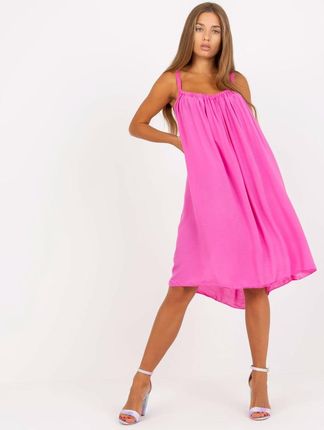 Sukienka na ramiaczkach zwiewna różowa oversize L