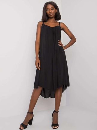Sukienka na ramiaczkach zwiewna czarna oversize M