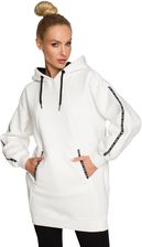 M696 Bluza z kapturem i ozdobnymi lampasami - ecru (kolor ecru, rozmiar XL) - zdjęcie 1