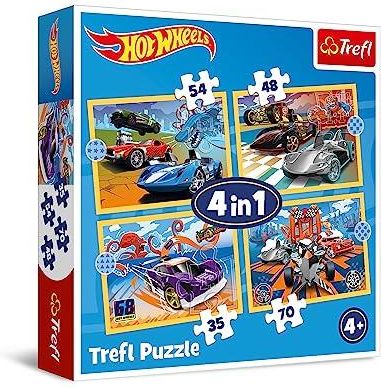 Trefl Puzzle 4w1 Pojazdy Hot Wheels 34627