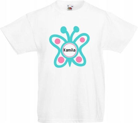Koszulka z imieniem Motyl White 140 (9-11 lat)