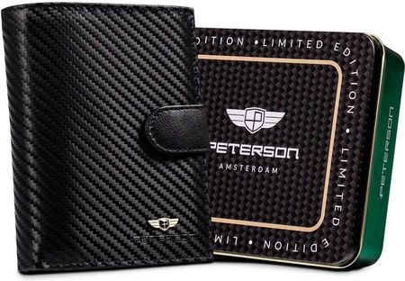 Skórzany portfel na karty carbon — Peterson