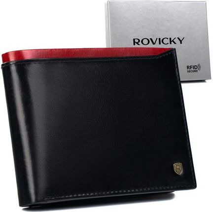 Klasyczny skórzany portfel z systemem RFID Protect — Rovicky