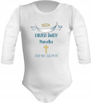 Lolilu Body Na Chrzest Św Dla Chłopca White 6m 74