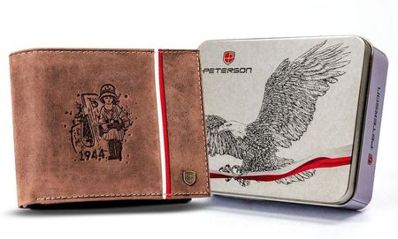 Skórzany portfel męski z patriotycznym wzorem — Peterson