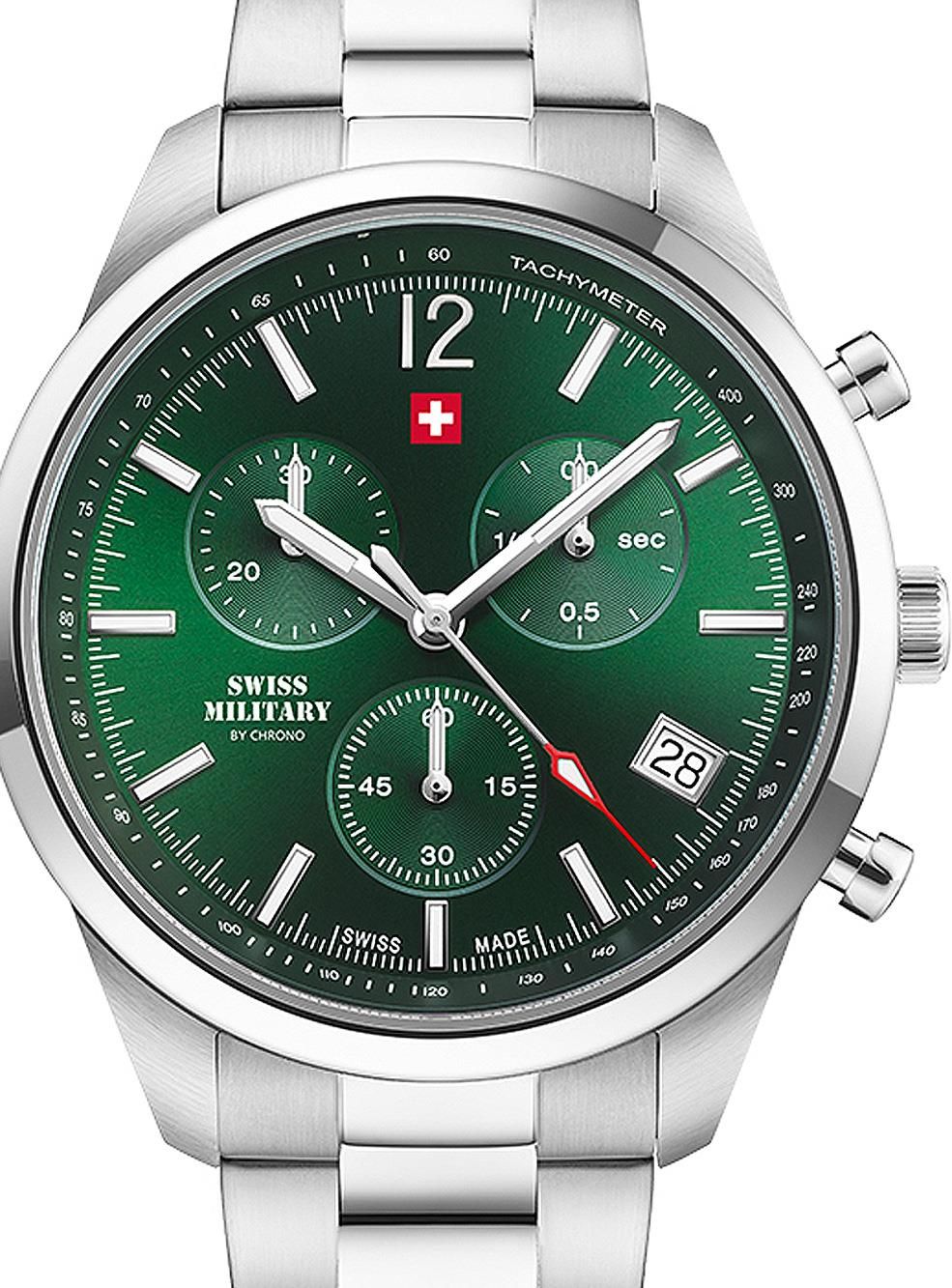 Swiss Military Orologio Uomo Cronografo - Modello 20042BPL-1M / SM34012.04, Cassa 42mm, Acciaio, Vetro Minerale