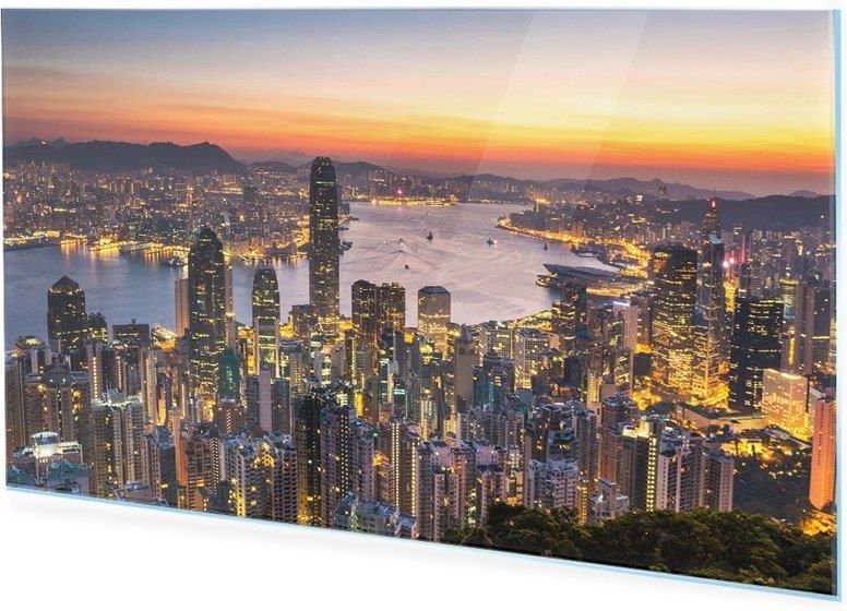 Homeprint Obraz Na Szkle Akrylowym Panorama Hongkongu X Cm