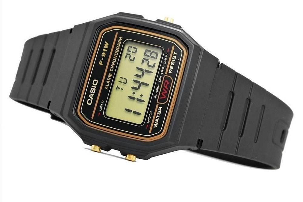 Casio F91WG-9QDF – Orologio Digitale Uomo Donna, Originale Giapponese, Quadrante Dorato