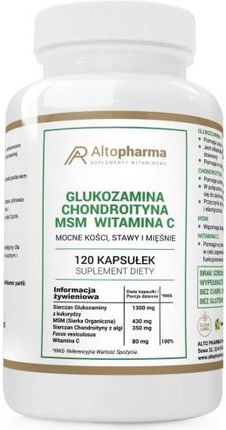 Altopharma Glukozamina Wegańska Chondroityna Z Algi Msm Witamina C Produkt Wege 120kaps.