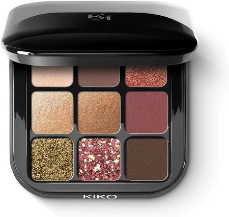 Kiko Milano Glamour Multi Finish Eyeshadow Palette Paleta 9 Cieni Do Powiek O Różnym Wykończeniu 03 Burgundy Notes