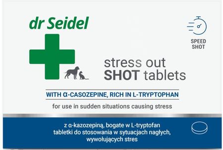 Dr Seidel Stress Out Shot Tabletki w Nagłych Sytuacjach Wywołujących Stres Dla Psów i Kotów 10 tabletek