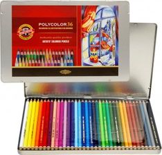 Zdjęcie KOH-I-NOOR KREDKI POLYCOLOR WODOODPORNE zESTAW 36 KOL METAL - Ozorków