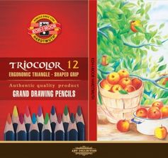 Zdjęcie KOH-I-NOOR KREDKI TRIOCOLOR LAKIER zESTAW 12 KOL METAL - Łęczyca