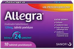 Allegra 120 mg na alergię, katar sienny 10 tabl.