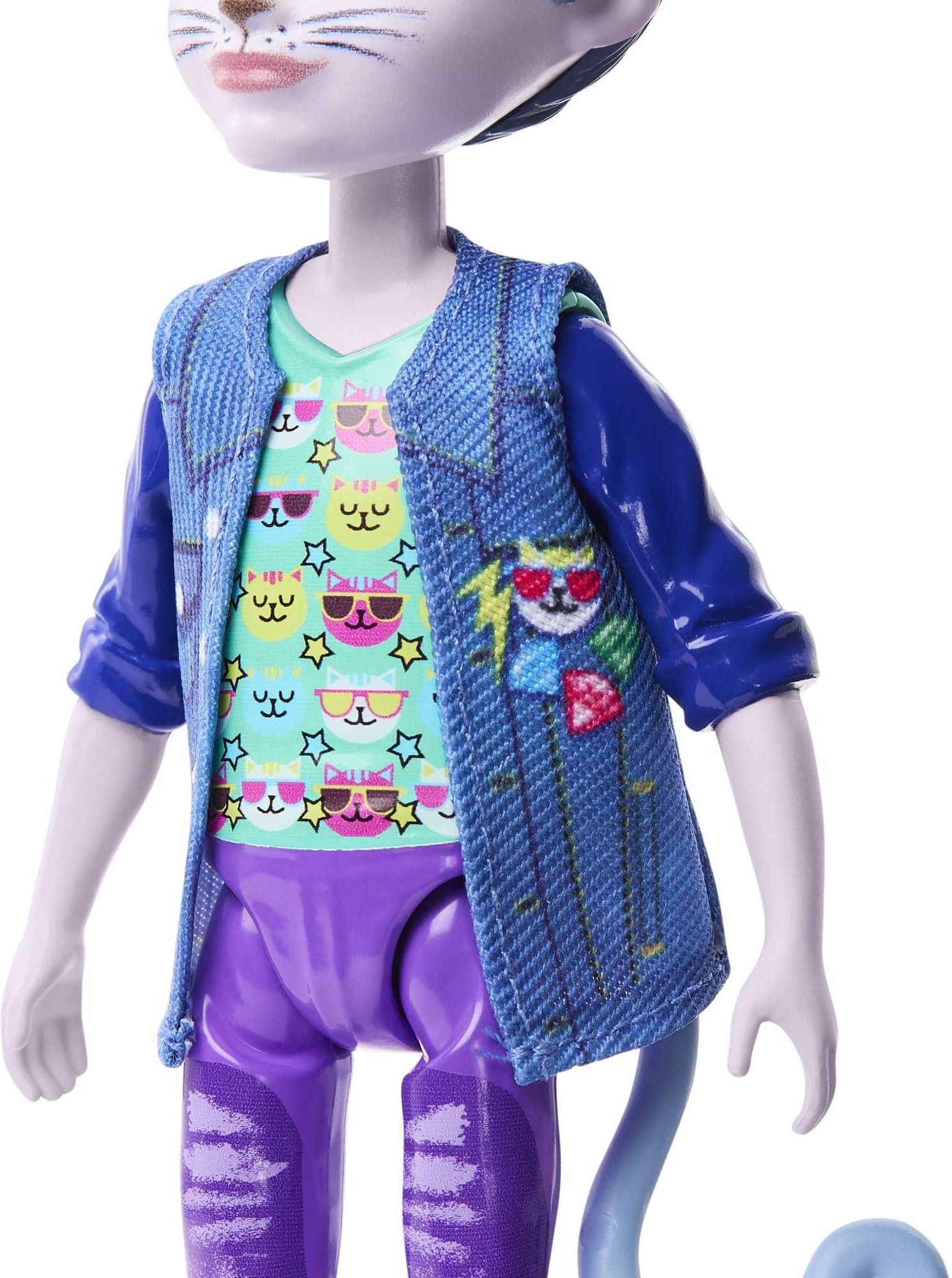 Lalka Mattel Enchantimals Lalka Cole Cat Chłopak Kot +Zwierzatk FNH22 ...