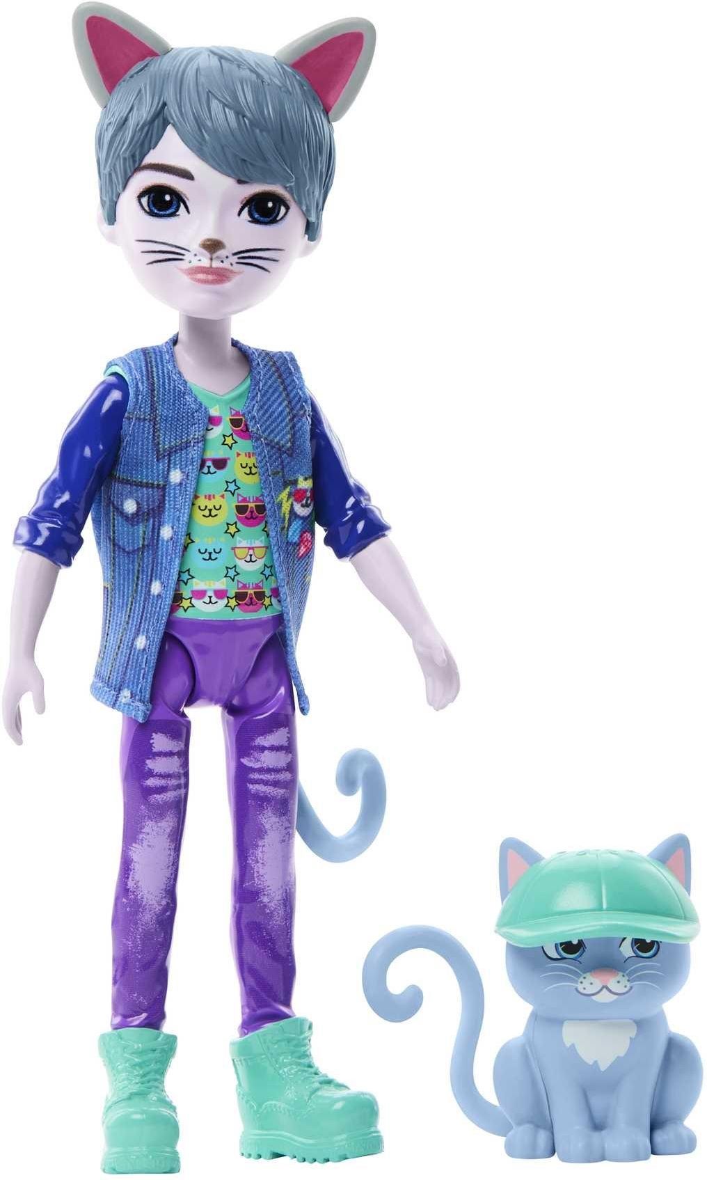 Lalka Mattel Enchantimals Lalka Cole Cat Chłopak Kot +Zwierzatk FNH22 ...