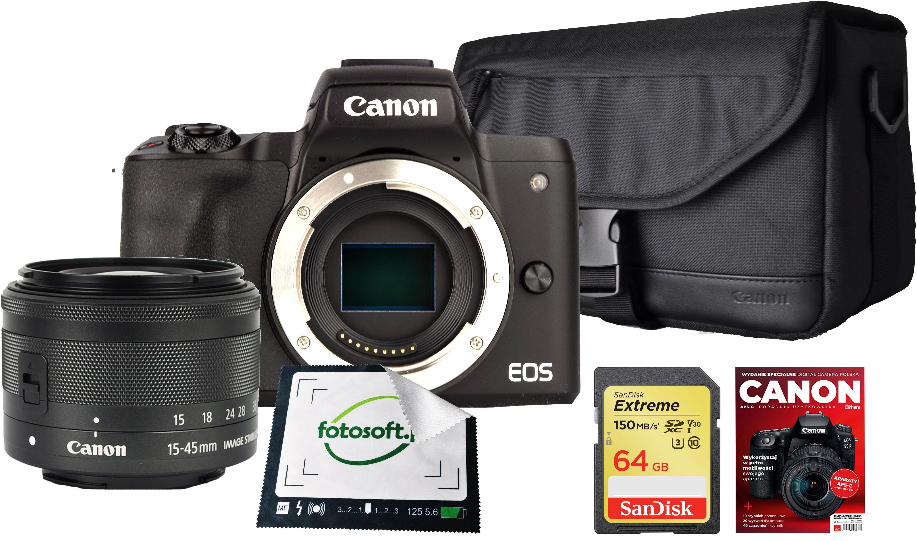 Canon EOS M50 Mark II 15-45mmSTMレンズキット Aparat cyfrowy Canon EOS M50 Mark II + EF-M 15-45mm IS STM