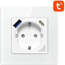 Inteligentne gniazdo ścienne WiFi Avatto N-WOT10-USB-W USB i USB-C TUYA białe