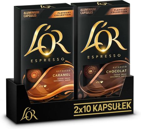 L'Or Kapsułki Espresso Caramel I Chocolat Do Ekspresów Nespresso  2X10szt.