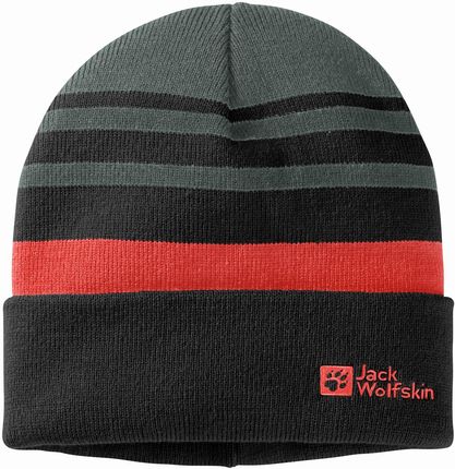 Dziecięca czapka Jack Wolfskin STRIPY KNIT BEANIE K slate green