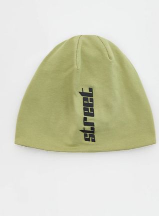 Reserved - Bawełniana czapka z napisem - Khaki