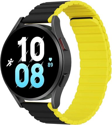 Dux Ducis Uniwersalny Magnetyczny Pasek Samsung Galaxy Watch 6 Pro Classic 5 Strap Czarno Żółty