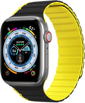 Dux Ducis Magnetyczny Pasek Apple Watch Ultra Se 8 7 6 5 4 3 2 1 Strap Czarno Żółty