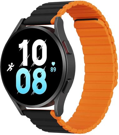 Dux Ducis Uniwersalny Magnetyczny Pasek Samsung Galaxy Watch 6 Pro Classic 5 Strap Czarno Pomarańczo