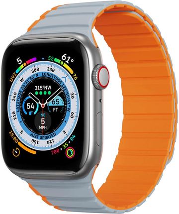 Dux Ducis Magnetyczny Pasek Apple Watch Se 8 7 6 5 4 3 2 1 Strap Szaro Pomarańczowy