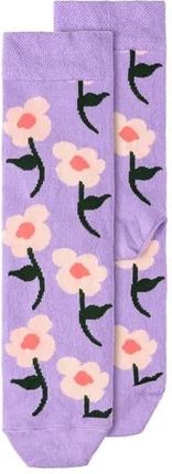 Skarpetki PartyDeco damskie kwiaty fioletowe rozmiar 31-34 SKR6-2
