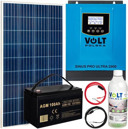 Volt Polska Zestaw Solarny Panel Przetwornica Akumulator 2000W Tooles Pl
