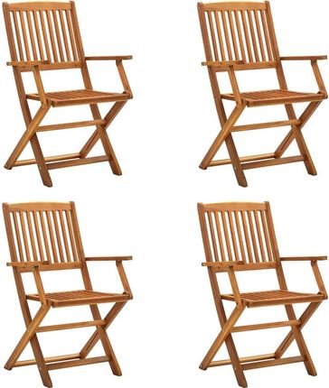 Vidaxl Składane Krzesła Ogrodowe 4Szt. Lite Drewno Akacjowe Brąz 46338