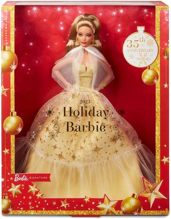 Barbie Signature świąteczna z jasnobrązowymi włosami HJX06