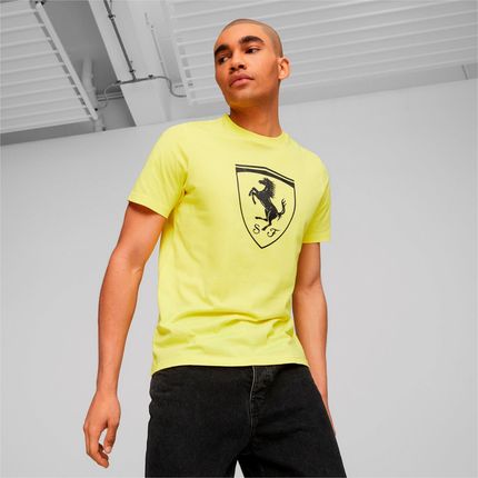 Koszulka męska Puma FERRARI RACE TONAL BIG SHIELD żółta 62095104 - zdjęcie 2