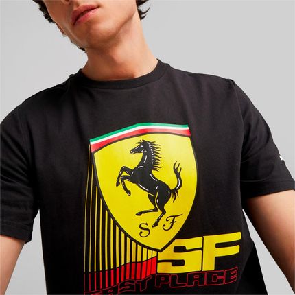 Koszulka męska Puma FERRARI RACE COLORED BIG SHIELD czarna 62095201 - zdjęcie 2