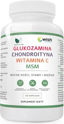 WISH Glukozamina Chondroityna Witamina C MSM 120vegcaps