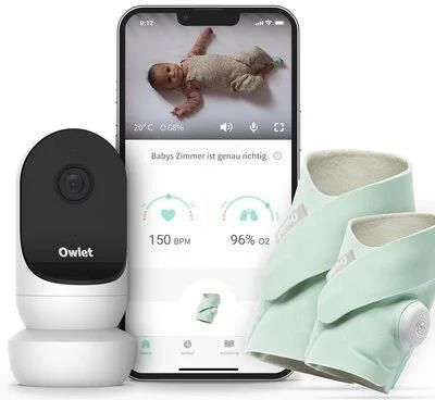 Owlet Niania Elektroniczna Cam 2 & Smart Sock 3 Monitor Oddechu Plus Miętowy