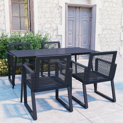 Vidaxl Zestaw Mebli Ogrodowych Rattan Pvc Czarny 3060215 5-Cz.