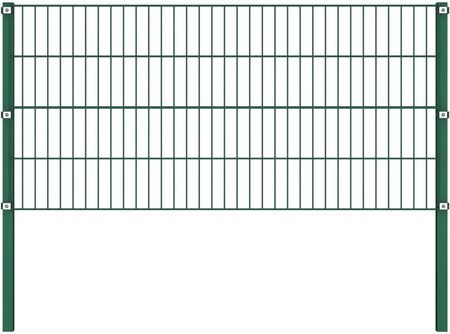 Vidaxl Panel Ogrodzeniowy Ze Słupkami Żelazny 1,7x0,8m Zielony 144933