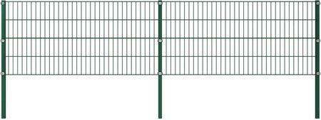 Vidaxl Panel Ogrodzeniowy Ze Słupkami Żelazny 3,4x0,8m Zielony 278605