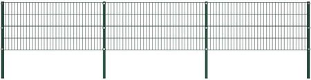 Vidaxl Panel Ogrodzeniowy Ze Słupkami Żelazny 5,1x0,8m Zielony 278606