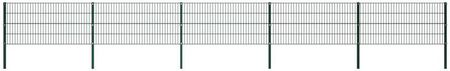 Vidaxl Panel Ogrodzeniowy Ze Słupkami Żelazny 8,5x0,8m Zielony 278608