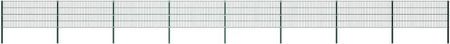 Vidaxl Panel Ogrodzeniowy Ze Słupkami Żelazny 13,6x0,8m Zielony 278611