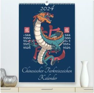  Chinesische Tierkreiszeichen (hochwertiger Premium Wandkalender 2024 Bildidee 