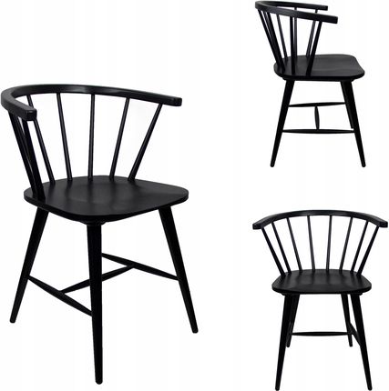 Domm Krzesło Drewniane Bukowe Czarne Fotel Do Salonu  