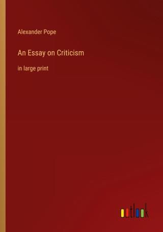 an essay on criticism book