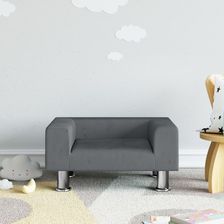 Zdjęcie vidaXL Sofa Dla Dzieci Ciemnoszara 50X40X26,5 Cm Aksamitna - Puck