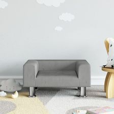 Zdjęcie vidaXL Sofa Dla Dzieci Jasnoszara 50X40X26,5 Cm Aksamitna - Lębork