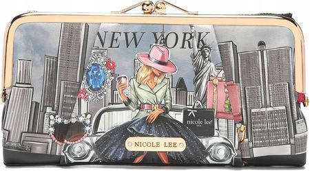 Portfel duży kolorowy kopertówka RFID Nicole Lee